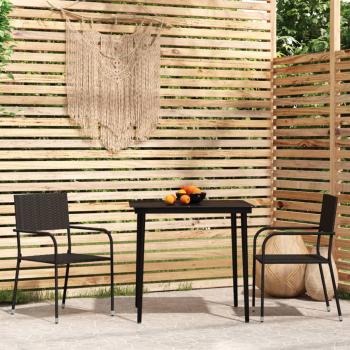 ARDEBO.de - 3-tlg. Garten-Essgruppe Schwarz
