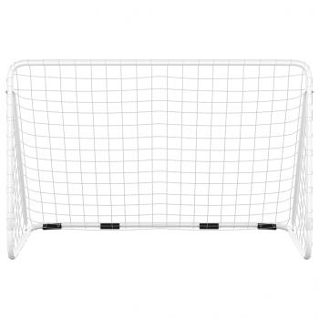 Fußballtor mit Netz Weiß 180x90x120 cm Stahl