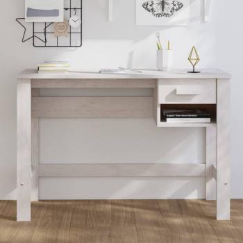 ARDEBO.de - Schreibtisch HAMAR Weiß 110x40x75 cm Massivholz Kiefer