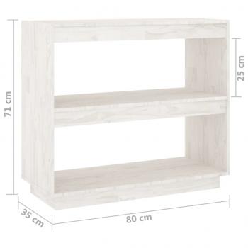 Bücherregal Weiß 80x35x71 cm Massivholz Kiefer