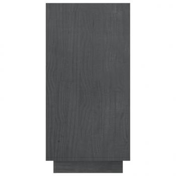 Bücherregal Grau 80x35x71 cm Massivholz Kiefer