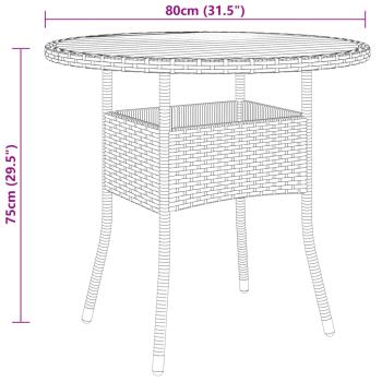 3-tlg. Garten-Essgruppe Poly Rattan Schwarz