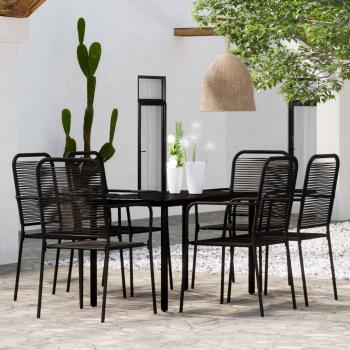 ARDEBO.de - 7-tlg. Garten-Essgruppe Schwarz