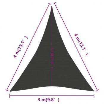 Sonnensegel 160 g/m² Anthrazit 3x4x4 m HDPE