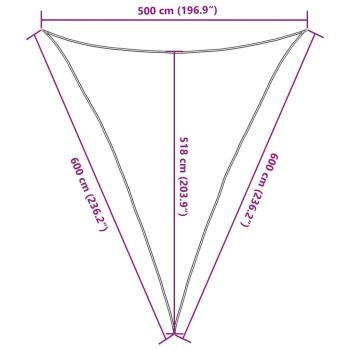 Sonnensegel 160 g/m² Anthrazit 5x6x6 m HDPE