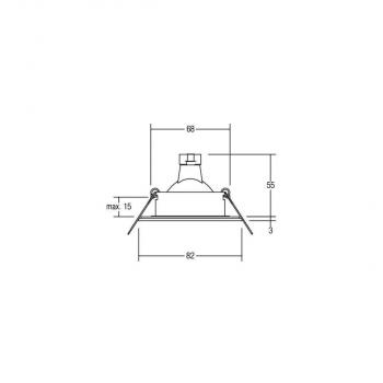 Brumberg Einbaudownlight V4A IP54 GX5,3, 35W, edelstahl (26004220)