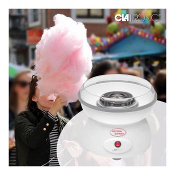 Clatronic ZWM 3478 Zuckerwatte-Maker, 500W, transparenter Spritzschutz, weiß (261661)