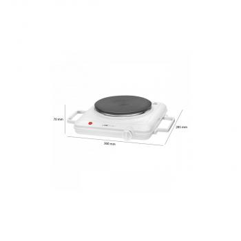 Clatronic EKP 3582 Einzelkochplatte, 1500W, Thermostat stufenlos regelbar, Überhitzungsschutz, weiß (271698)