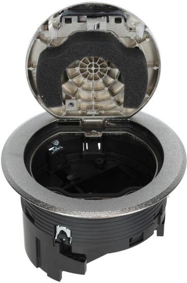 Hager BSR02D01 Installationsdose R02, 2x SCHUKO, Keystone Typ 01 2-f, Metall Klappdeckel silber