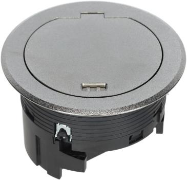 Hager BSR02D01 Installationsdose R02, 2x SCHUKO, Keystone Typ 01 2-f, Metall Klappdeckel silber