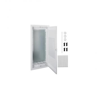 ARDEBO.de Hager VH48MMV Volta Multimediaverteiler für Homeway, Hohlwand, 4-reihig, 48 PLE, IP30, mit geschlitzter Stahlblechtür, weiß