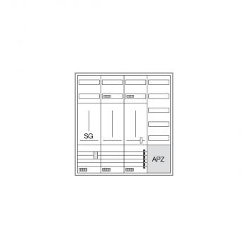 Hager ZB341X29 Komplettschrank, universZ, 2 ZP., 1 SG, 3P., APZ, VT5, H=1100 mm, 4-Feld, ESA