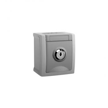ARDEBO.de HHG 90591044-DE Steckdose abschließbar FR-AP, Pacific, Grau