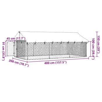 Outdoor-Hundezwinger mit Dach 400x200x150 cm