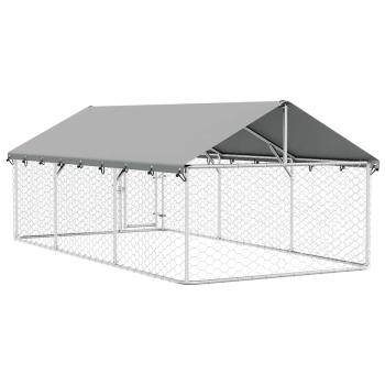 Outdoor-Hundezwinger mit Dach 400x200x150 cm