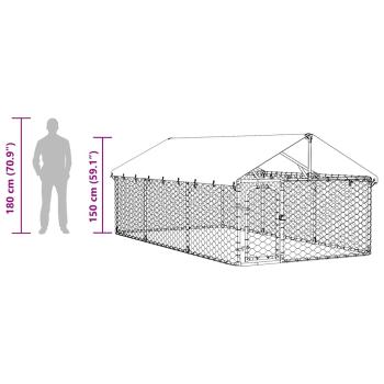 Outdoor-Hundezwinger mit Dach 400x200x150 cm