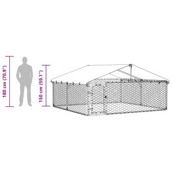 Outdoor-Hundezwinger mit Dach 300x300x150 cm