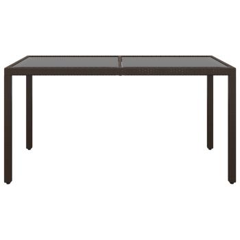 5-tlg. Garten-Essgruppe Poly Rattan und Hartglas Braun