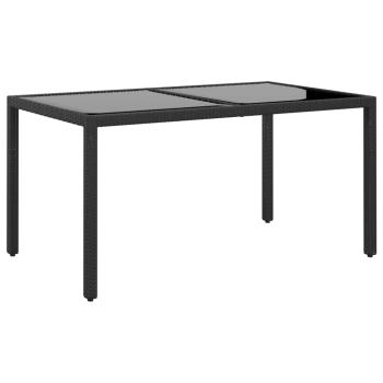 5-tlg. Garten-Essgruppe Poly Rattan und Hartglas Schwarz