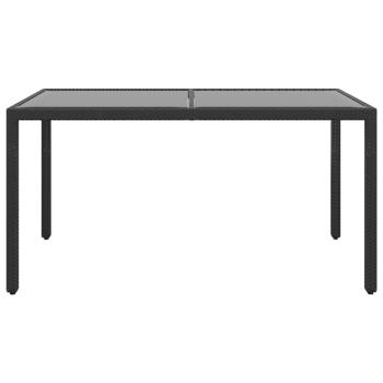 7-tlg. Garten-Essgruppe Poly Rattan und Hartglas Schwarz