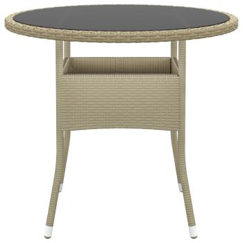 5-tlg. Garten-Essgruppe Poly Rattan Beige