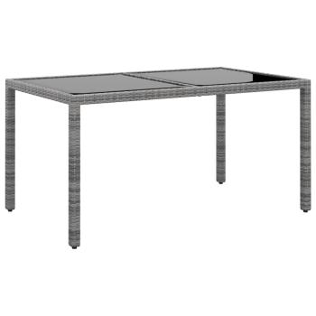 7-tlg. Garten-Essgruppe Poly Rattan Grau