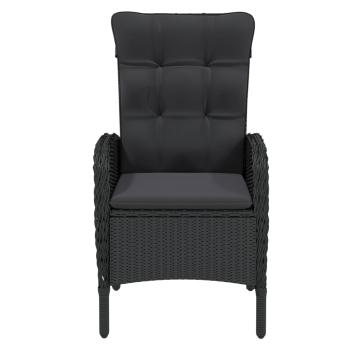5-tlg. Garten-Essgruppe Poly Rattan Schwarz