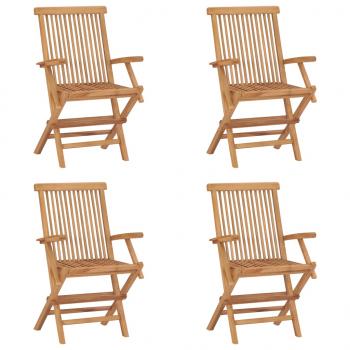 ARDEBO.de - Klappbare Gartenstühle 4 Stk. Massivholz Teak