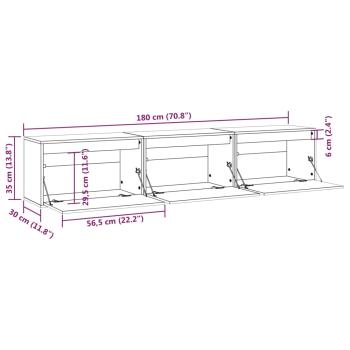 TV-Schränke 3 Stk. Massivholz Kiefer