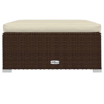 7-tlg. Garten-Lounge-Set mit Kissen Poly Rattan Braun