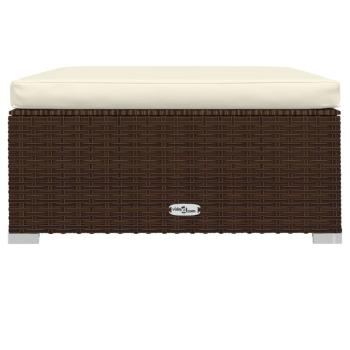 10-tlg. Garten-Lounge-Set mit Kissen Poly Rattan Braun