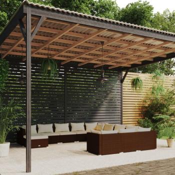 ARDEBO.de - 12-tlg. Garten-Lounge-Set mit Kissen Poly Rattan Braun