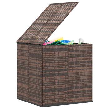 Garten-Kissenbox PE Rattan 100x97,5x104 cm Braun