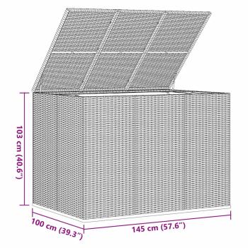 Garten-Kissenbox PE Rattan 145x100x103 cm Grau