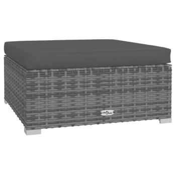 ARDEBO.de - 4-tlg. Garten-Lounge-Set mit Kissen Grau Poly Rattan