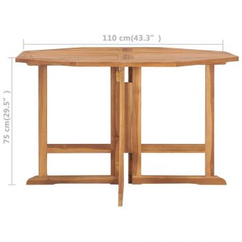 Garten-Esstisch Klappbar 110x110x75 cm Massivholz Teak