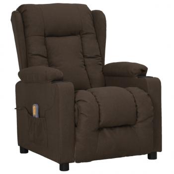 Massagesessel Dunkelbraun Stoff