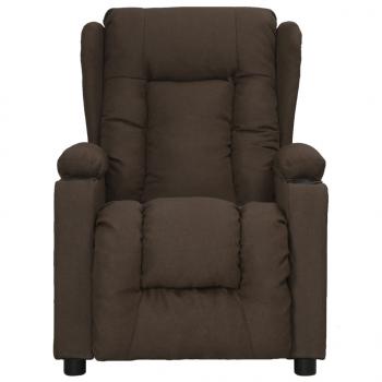 Massagesessel Dunkelbraun Stoff