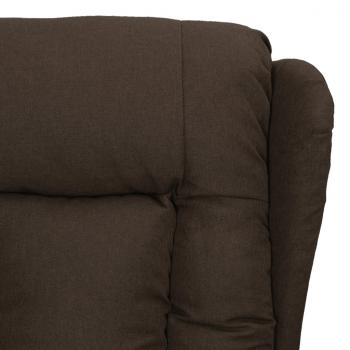 Massagesessel Dunkelbraun Stoff