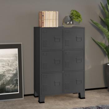 ARDEBO.de - Lagerschrank Industrial Anthrazit 75x40x115 cm Metall