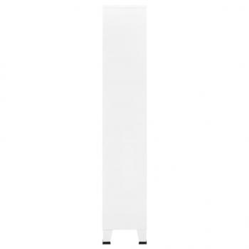 ARDEBO.de - Bücherregal im Industrie-Stil Weiß 80x32x180 cm Stahl
