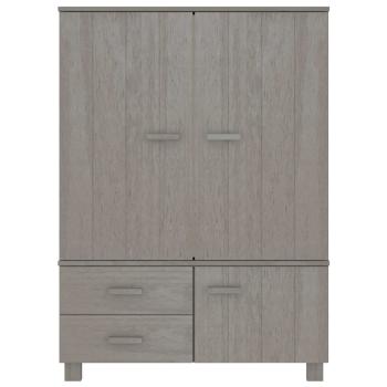 Kleiderschrank HAMAR Hellgrau 99x45x137 cm Massivholz Kiefer