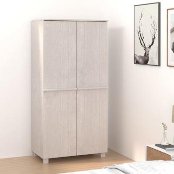 ARDEBO.de - Kleiderschrank HAMAR Weiß 89x50x180 cm Massivholz Kiefer