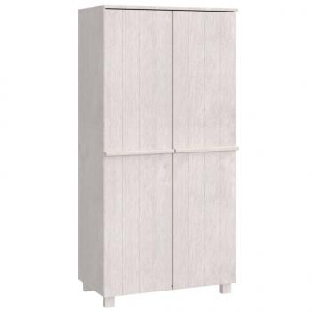 Kleiderschrank HAMAR Weiß 89x50x180 cm Massivholz Kiefer