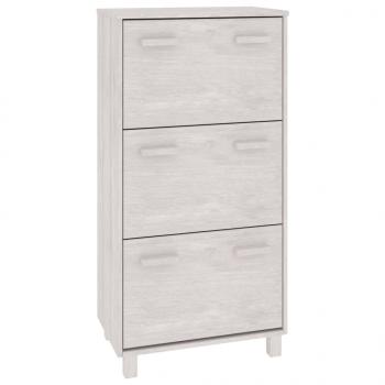 Schuhschrank HAMAR Weiß 59,5x35x117 cm Massivholz Kiefer