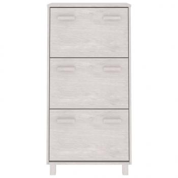 Schuhschrank HAMAR Weiß 59,5x35x117 cm Massivholz Kiefer