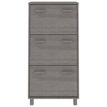 Schuhschrank HAMAR Hellgrau 59,5x35x117 cm Massivholz Kiefer