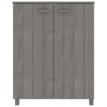 Schuhschrank HAMAR Hellgrau 85x40x108 cm Massivholz Kiefer
