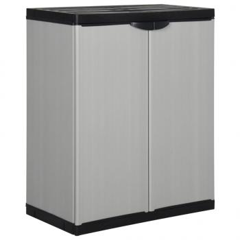 ARDEBO.de - Garten-Lagerschrank mit 1 Boden Grau und Schwarz 68x40x85 cm