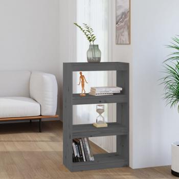 ARDEBO.de - Bücherregal/Raumteiler Grau 60x30x103,5 cm Massivholz Kiefer